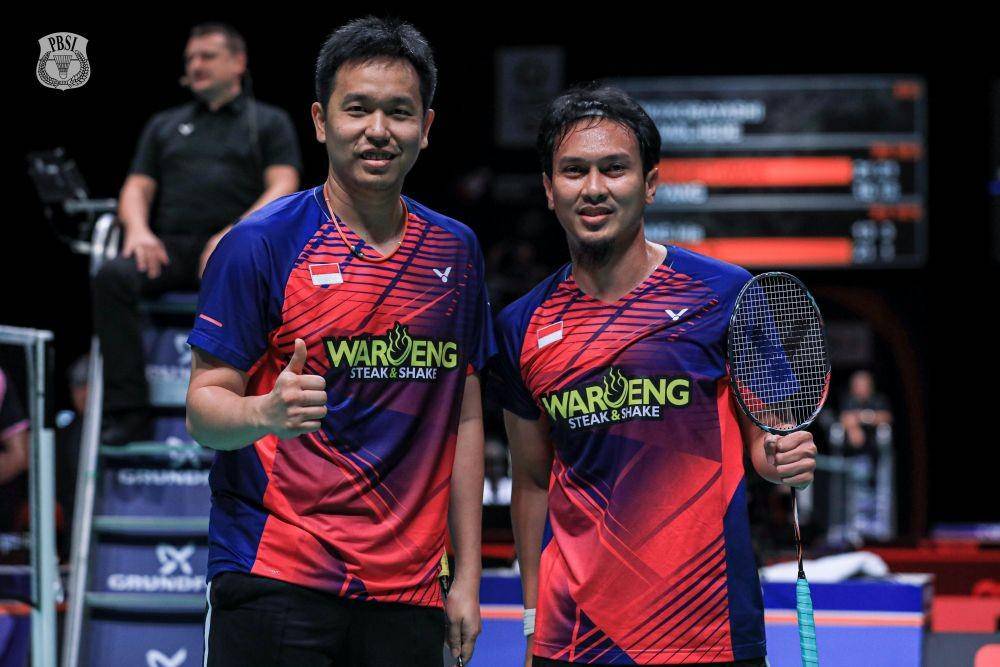 Hendra Setiawan/Mohammad Ahsan di Denmark Open 2022 (Twitter.com/INABadminton)
