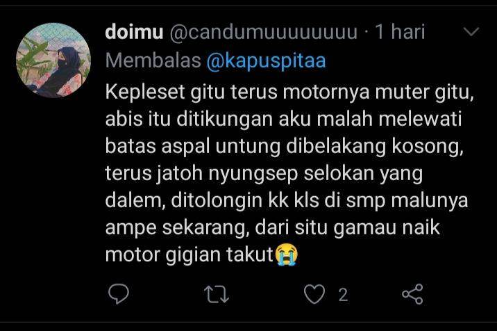 belajar naik motor (twitter.com/@candumuuuuuuuu)