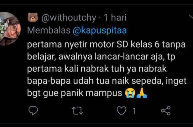 belajar naik motor (twitter.com/@withoutchy)