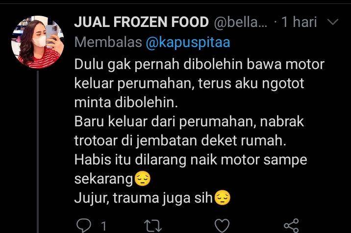 belajar naik motor (twitter.com/@bellaokt)