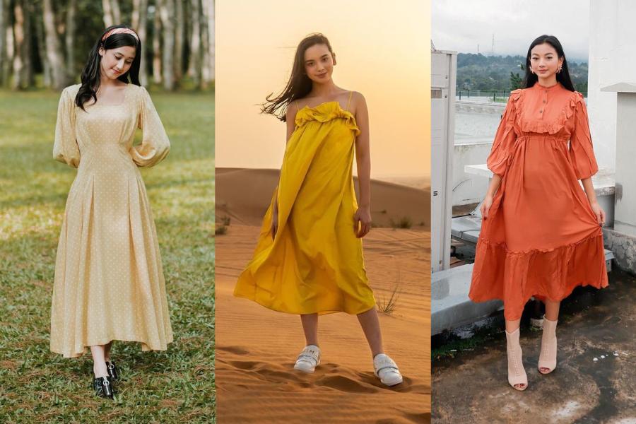 11 Gaya Vintage dengan Poplin Dress ala Artis, Lyodra Anggun Abis!