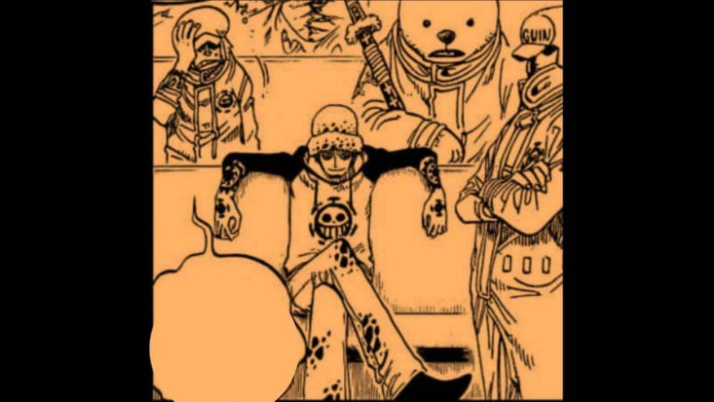 Kelompok Law di Rumah Lelang Manusia Sabaody. (Dok. Shueisha/One Piece)