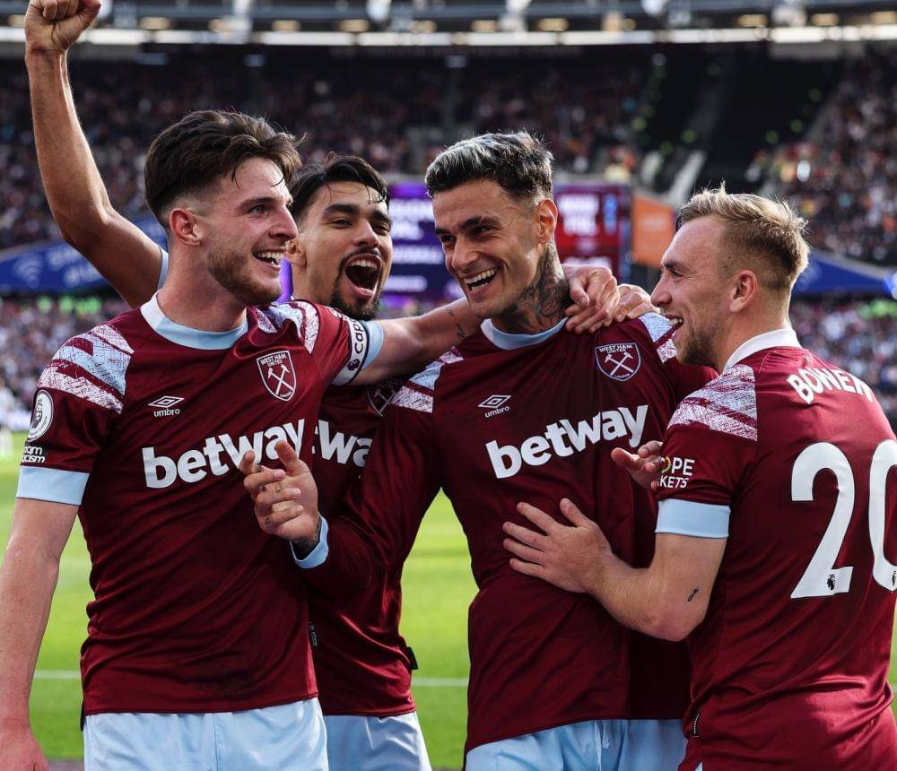 Pemain West Ham United ketika merayakan gol. (instagram.com/westham)