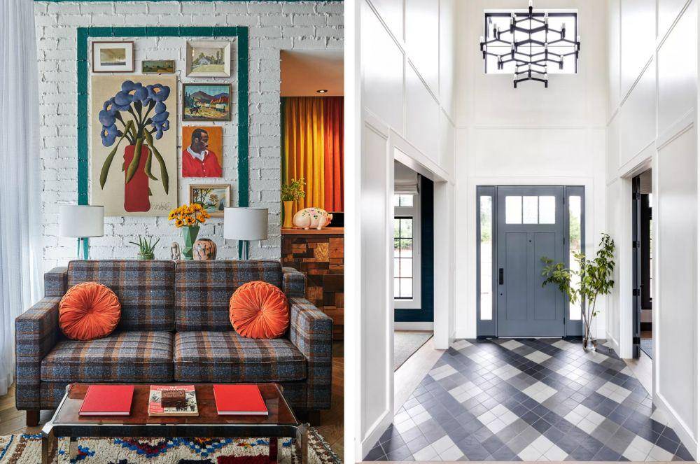 inspirasi dekorasi rumah dengan motif kotak-kotak (ruemag.com | homesandgardens.com)
