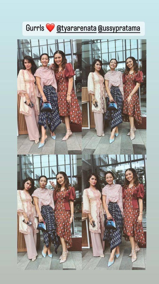 gaya artis di lamaran Kiky Saputri (instagram.com/hestipurwadinata)