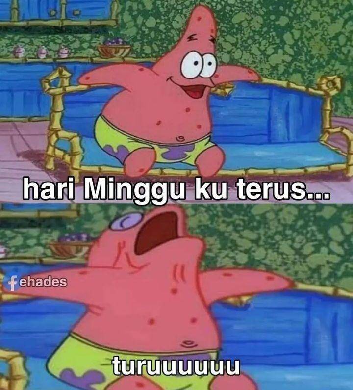 meme lucu di hari minggu (instagram.com/kumpulanmeme.id)