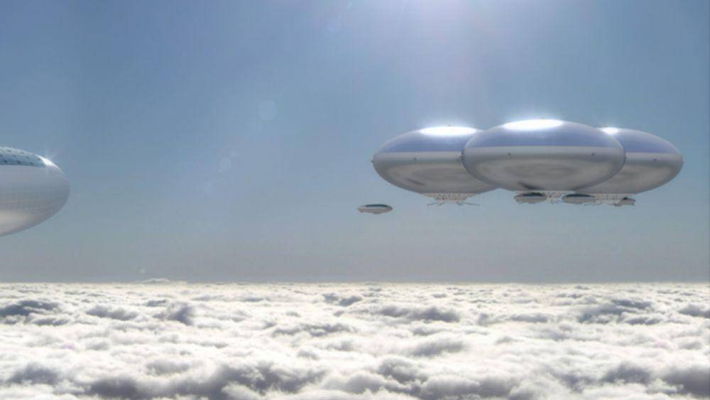 ilustrasi kota di atas awan Venus (nasa.gov)