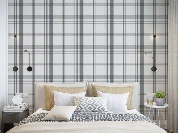 inspirasi dekorasi motif kotak-kotak di kamar tidur (wayfair.com)