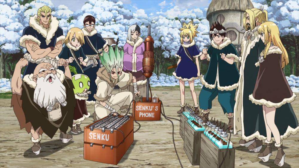 Penemuan Telepon dalam Dr. Stone. (dok. TMS Entertainment/Dr. Stone)