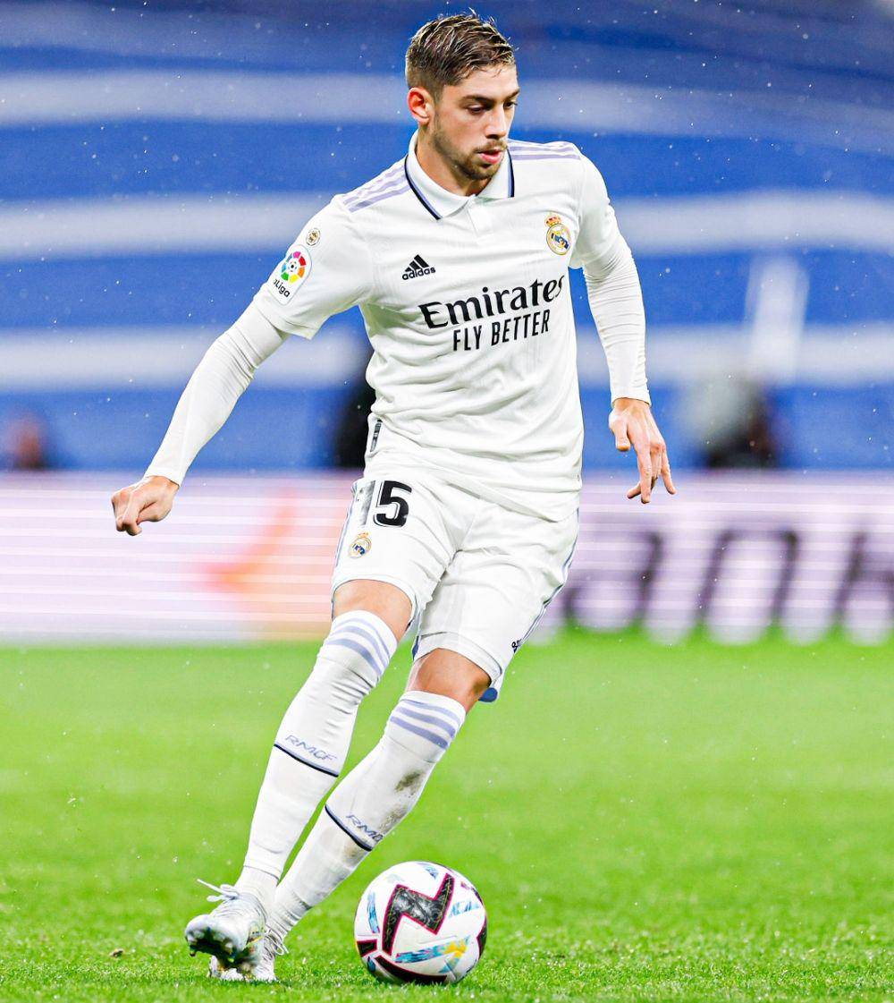 Federico Valverde cetak 1 gol untuk Real Madrid dalam kemenangan 3-2 melawan Sevilla di LaLiga 2022/2023 pada 22 Oktober 2022. (twitter.com/realmadrid)