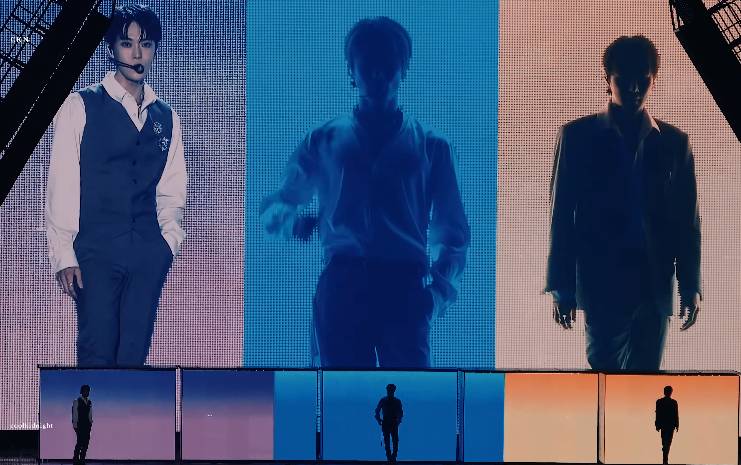 potret Jaehyun, Jungwoo, dan Doyoung saat membawakan lagu "Can Wer Go Back" (youtube.com/coolkidnight)