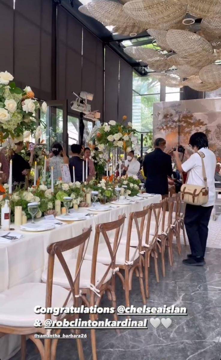 Dekorasi lamaran Chelsea Islan dan Rob Clinton (https://www.instagram.com/njungkurniawan)