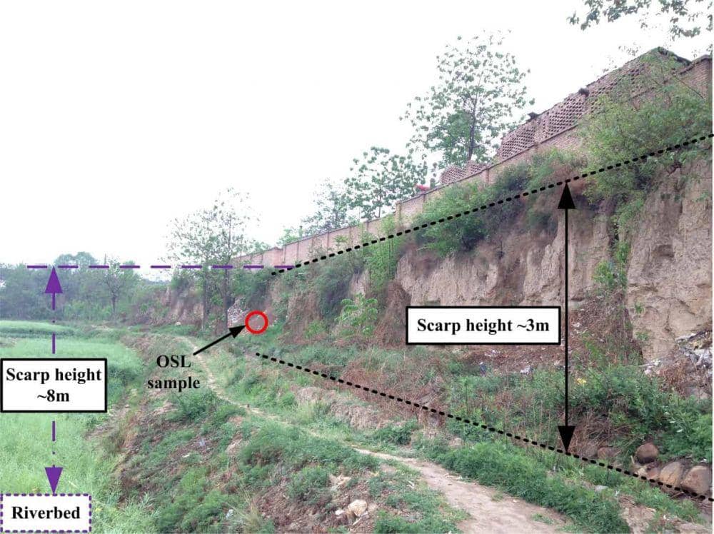 Lereng sesar sepanjang 8 meter yang konsisten, berasal dari gempa bumi tahun 1556 dan masih dapat dilihat hingga hari ini. (historycollection.com/Earthquakes Without Frontiers)
