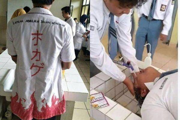 kelakuan siswa di laboratorium (twitter.com/onecak | twitter.com/kegblgnunfaedh)