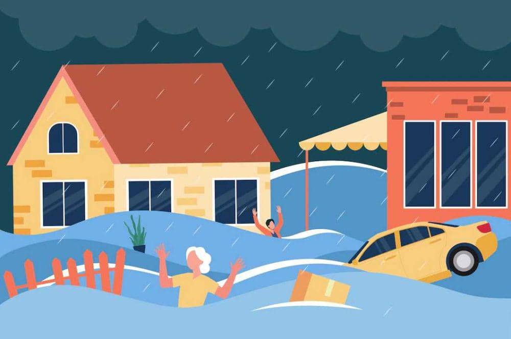 ilustrasi banjir bandang (freepik.com/pch.vector)