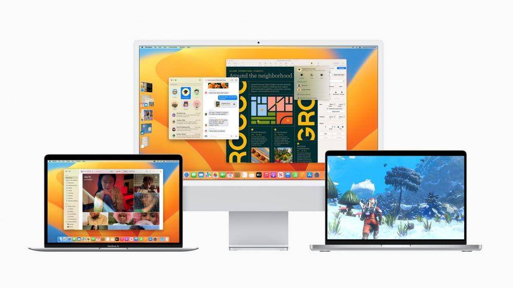 fitur Stage Manager di iMac dan MacBook yang mendukung macOS Ventura (Dok. Apple)