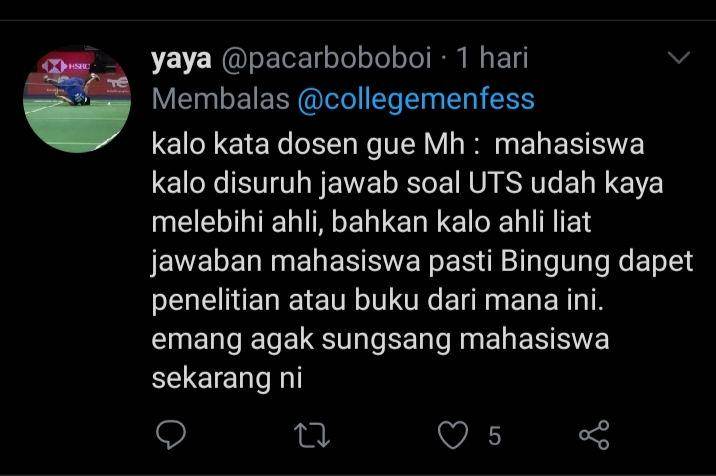 momen lucu saat menjawab soal ujian (twitter.com/@pacarboboboi)