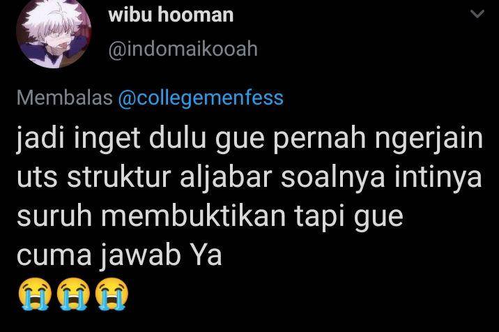 momen lucu saat menjawab soal ujian (twitter.com/@indomaikooah)