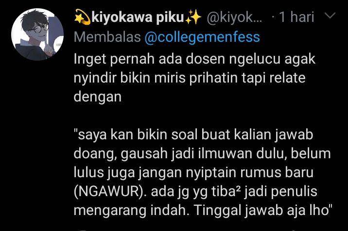 momen lucu saat menjawab soal ujian (twitter.com/@kiyokawapiy)