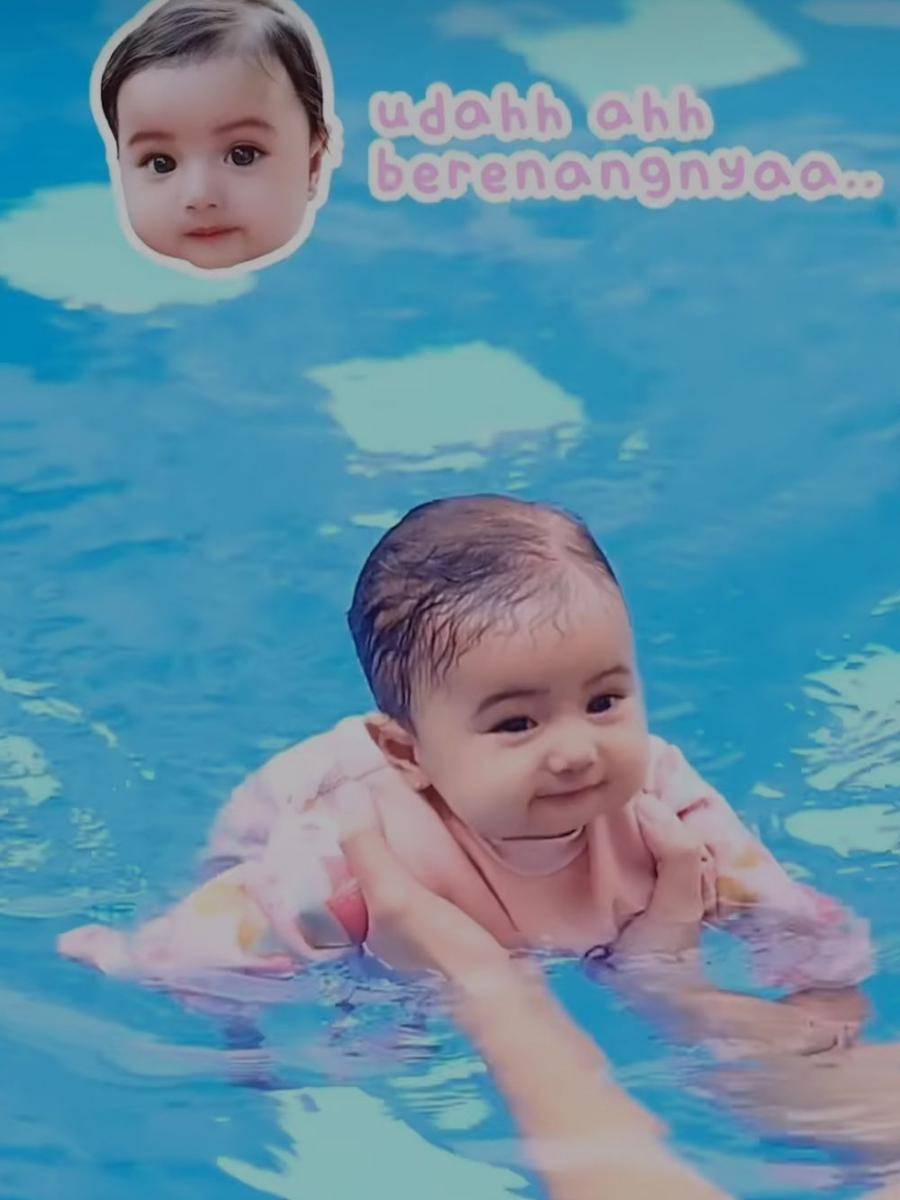 momen baby Nadlyne belajar menyelam (instagram.com/nandaarsynt)