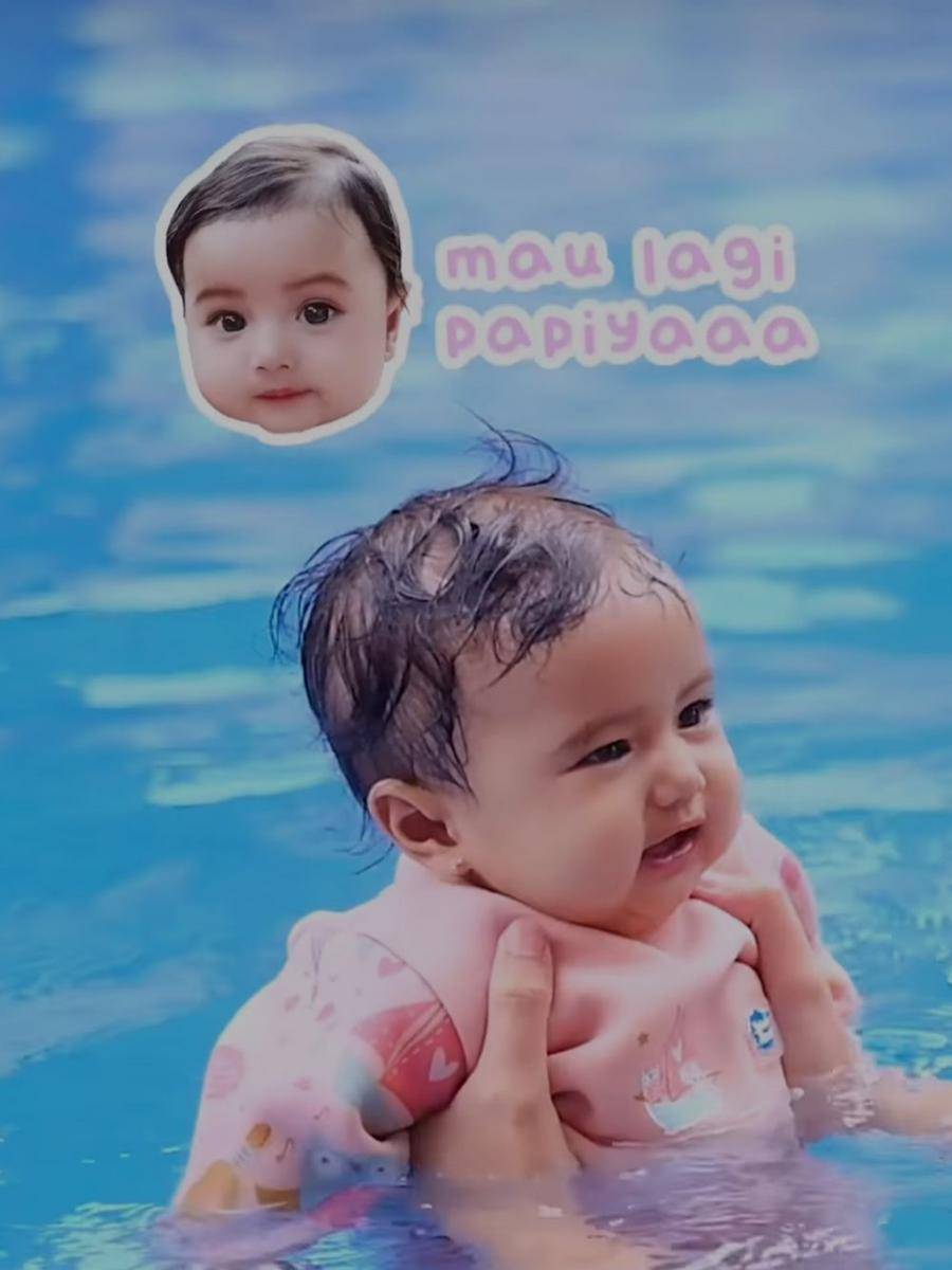 momen baby Nadlyne belajar menyelam (instagram.com/nandaarsynt)