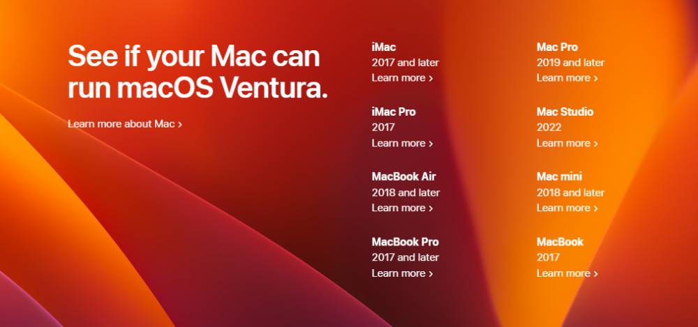 perangkat Apple yang mendukung macOS 13 atau Ventura (apple.com)
