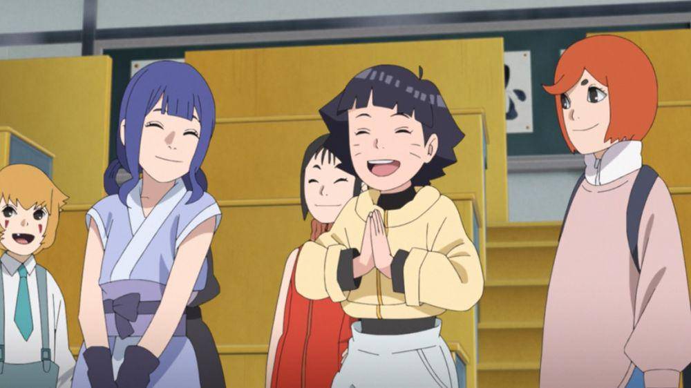 Himawari Uzumaki dan teman sekelasnya, murid akademi (dok. Pierrot/Boruto: Naruto Next Generations)