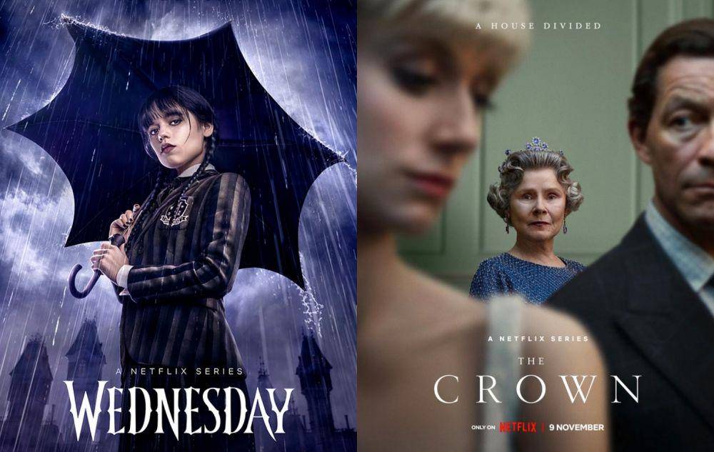 Wednesday dan The Crown Season 5 (dok. Netflix/Wednesday | dok. Netflix/The Crown Season 5)
