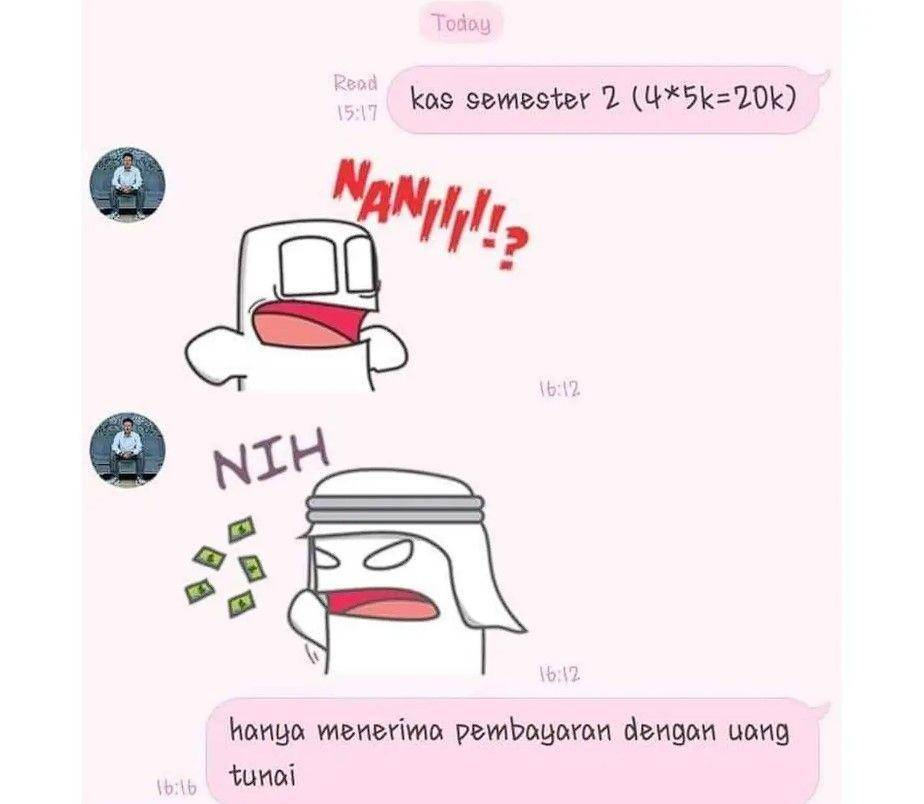 chat bendahara nagih uang kas (instagram.com/receh.id)