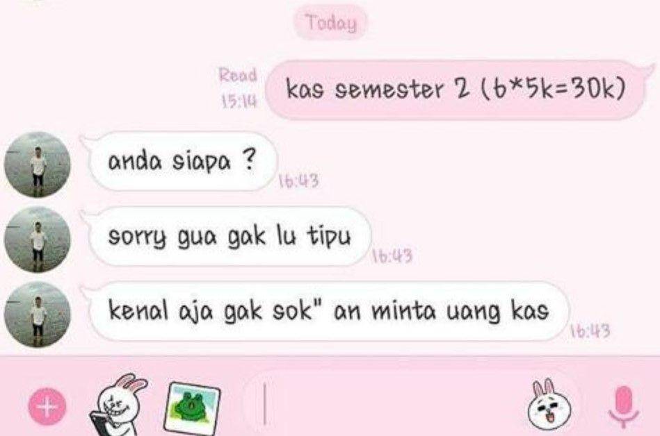 chat bendahara nagih uang kas (instagram.com/receh.id)