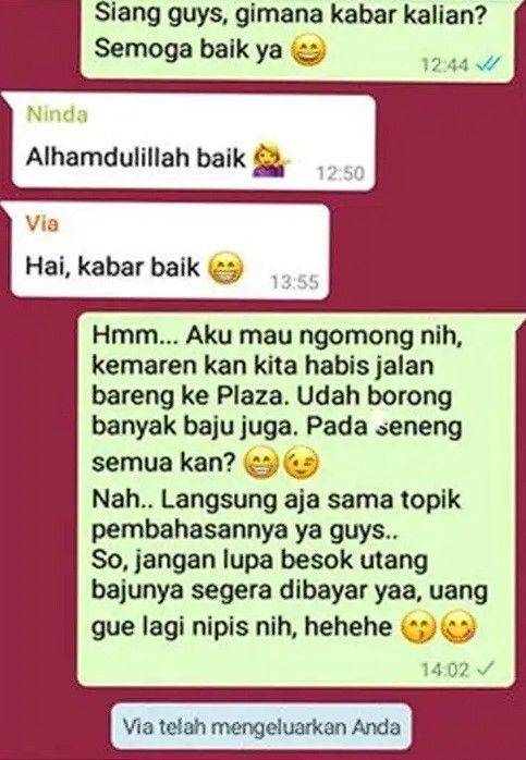 chat bendahara nagih uang kas (instagram.com/awreceh.id)