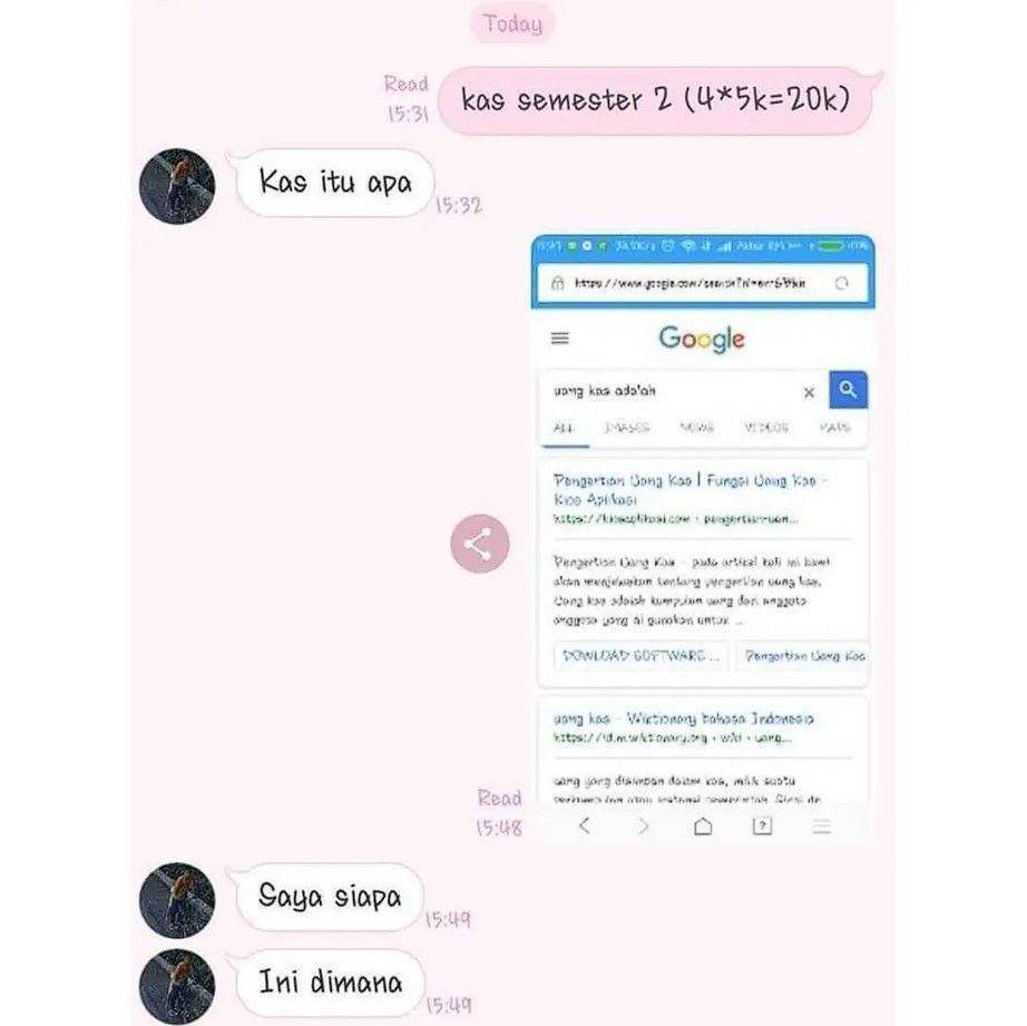 chat bendahara nagih uang kas (instagram.com/wkwkland_real)