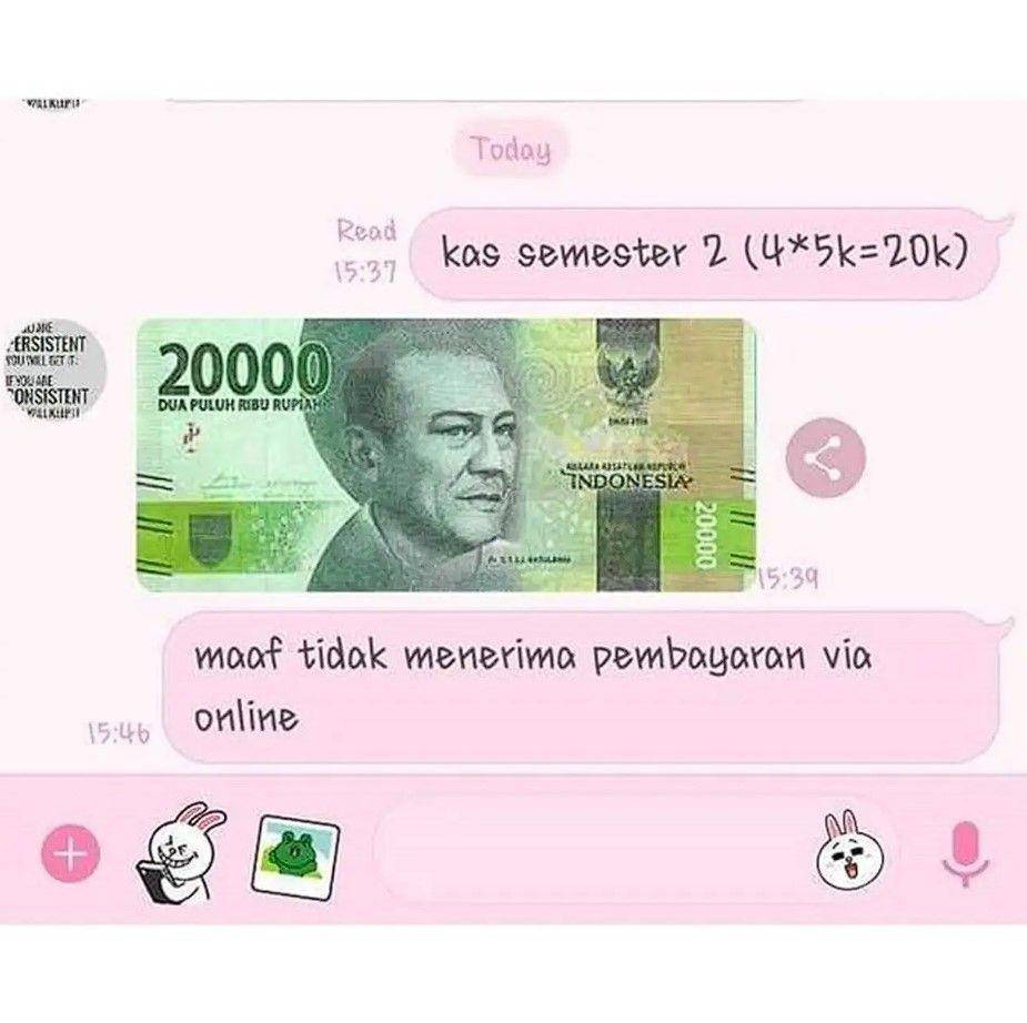 chat bendahara nagih uang kas (instagram.com/wkwkland_real)