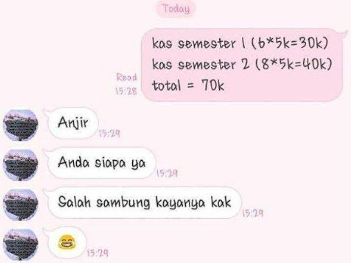 chat bendahara nagih uang kas (instagram.com/wkwkland_real)
