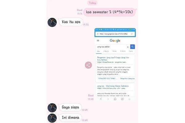 15 Chat Ditagih Uang Kas sama Bendahara, Balasannya Bikin Sakit Perut