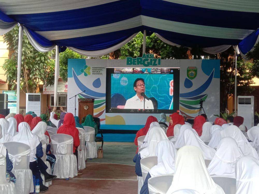 Menkes Budi Gunadi saat memberikan sambutan melalui video conference (IDN Times/istimewa)