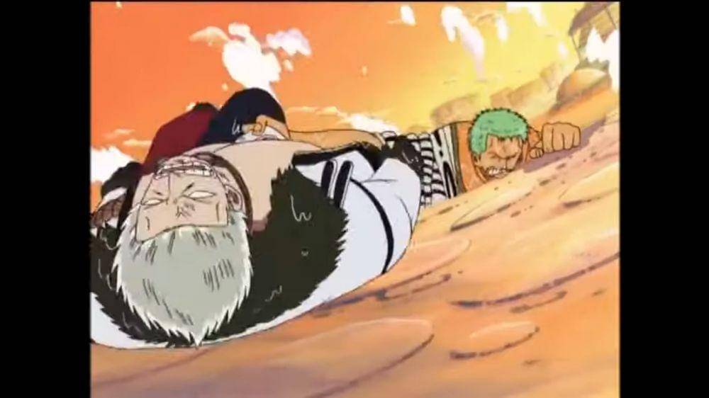 Smoker ditolong Zoro. (Dok. Toei Animation/One Piece)