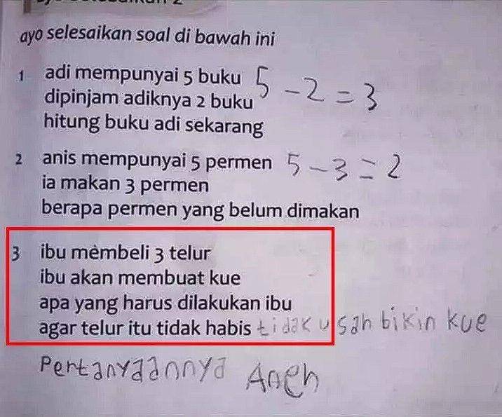 jawaban kocak siswa (twitter.com/txtdaripelajar)