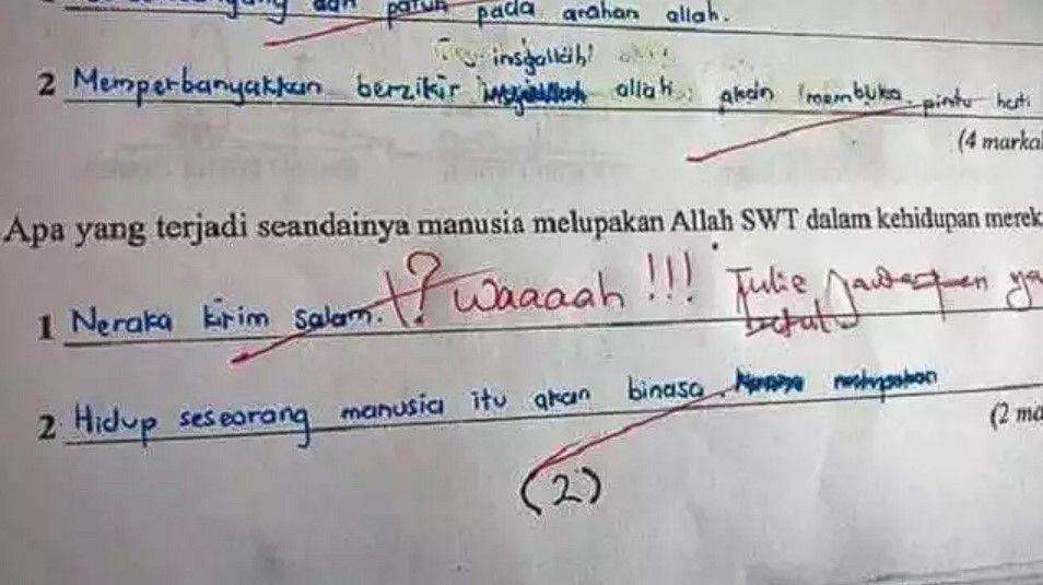 jawaban kocak siswa (twitter.com/txtdaripelajar)