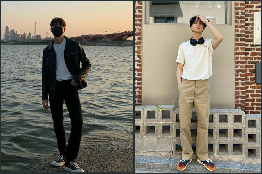 kolase ootd Park Jung Woo dan Byeon Woo Seok (instagram.com/jjung_woo_ | instagram.com/byeonwooseok)