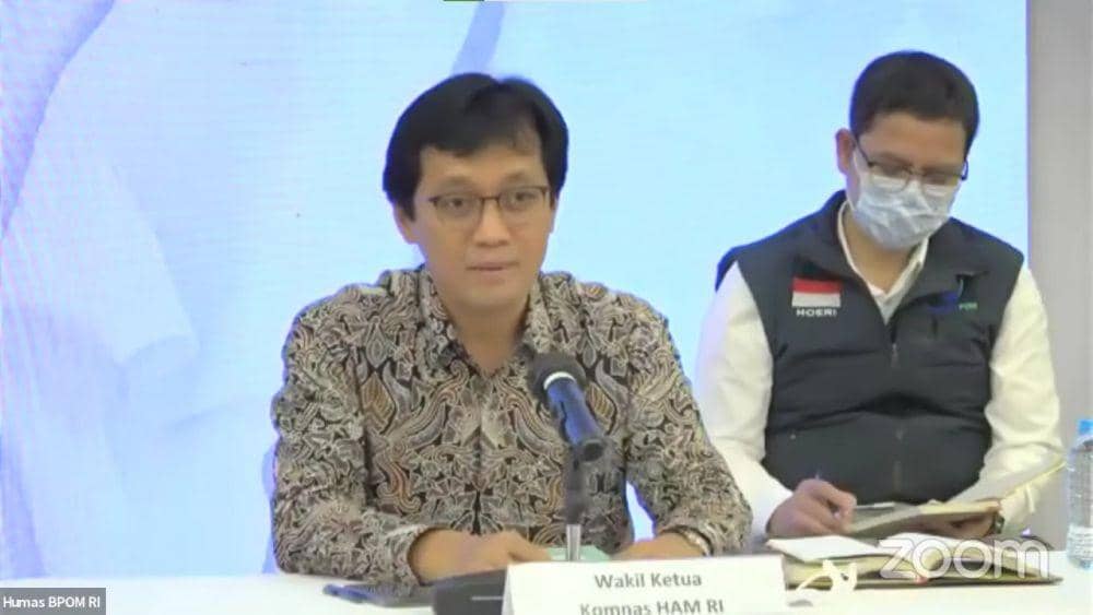 Wakil Ketua Komnas HAM RI/Ex Officio Subkomisi Penegakan HAM, Munafrizal Manan (youtube.com/Badan POM RI)
