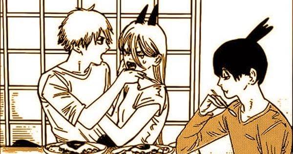 Denji menenangkan Power yang ketakutan (Dok. Shueisha / Chainsaw Man)