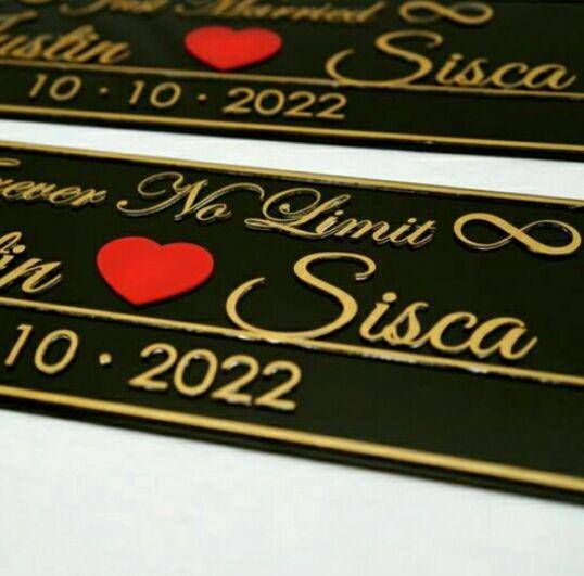 plat nomor mobil pernikahan Jess No Limit dan Sisca Kohl (instagram.com/jayaabadi_laserwork)