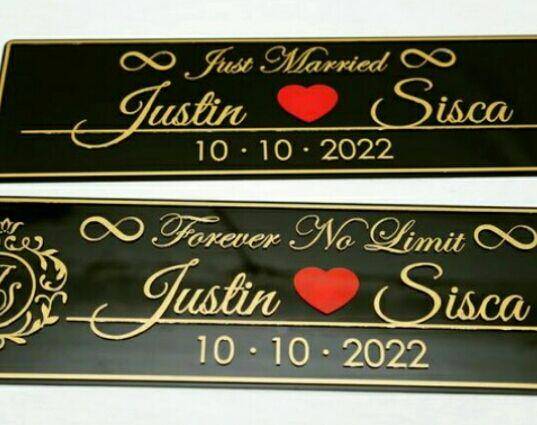 plat nomor mobil pernikahan Jess No Limit dan Sisca Kohl (instagram.com/jayaabadi_laserwork)