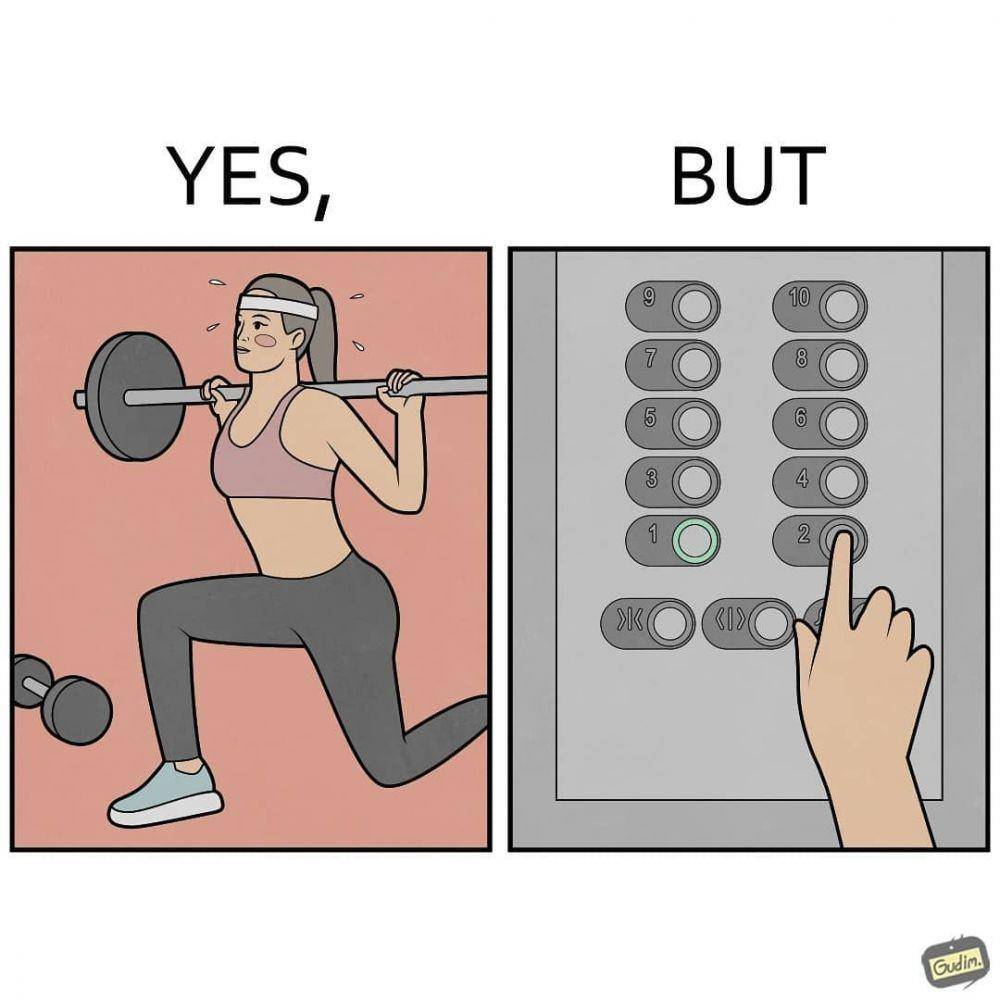 Ilustrasi ekspektasi vs. realita kehidupan. (instagram.com/gudim_public)
