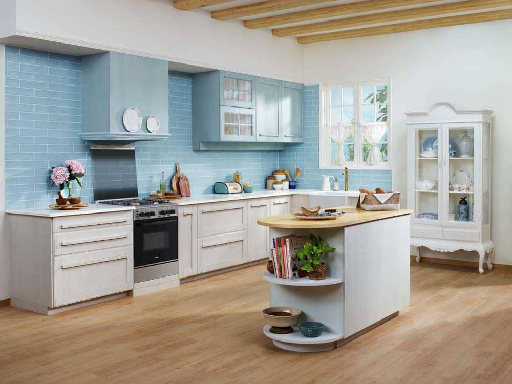 dapur warna pastel (dok.Sleek via beautifulhomes.com)