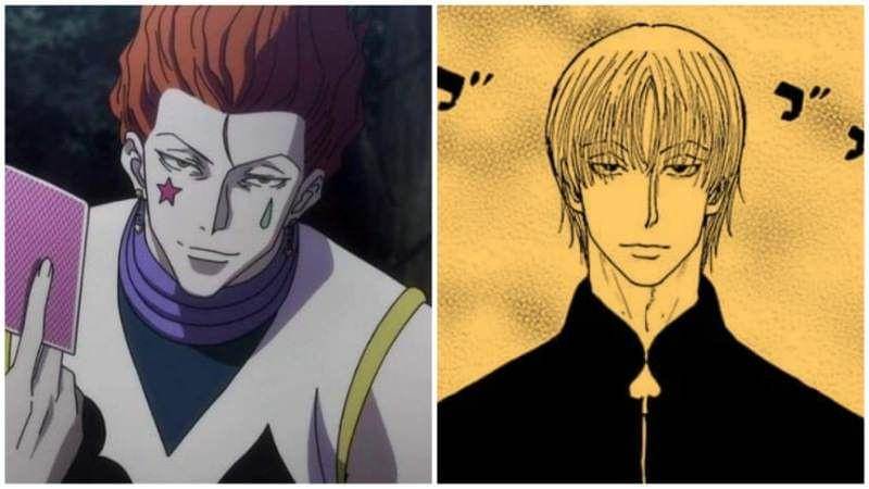 Hisoka versi anime dan versi manga. (Dok. Shueisha/Hunter x Hunter)