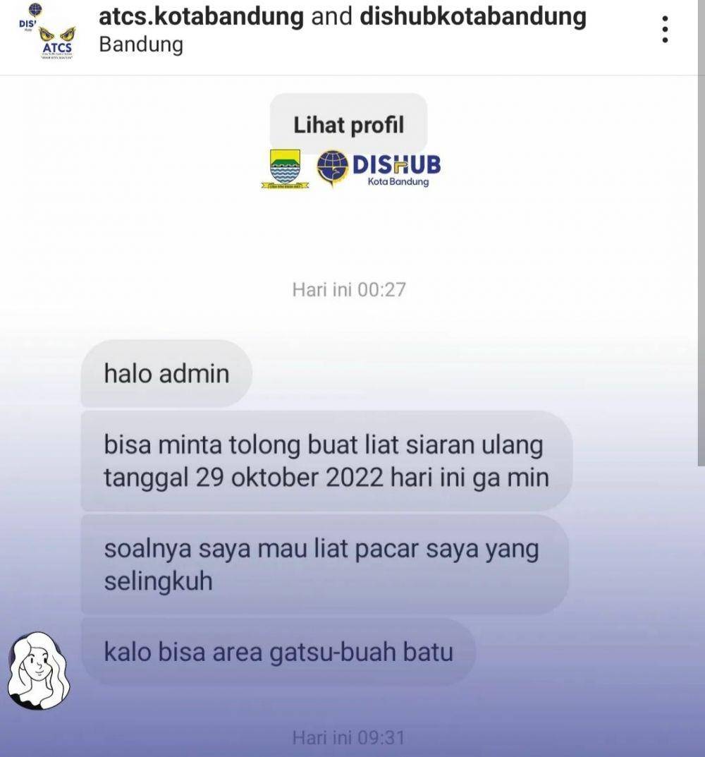 tangkapan layar Instagram atcs kota Bandung