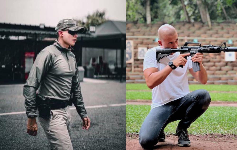 9 Potret Fardhan Khan Latihan Menembak, Jago bak Profesional!