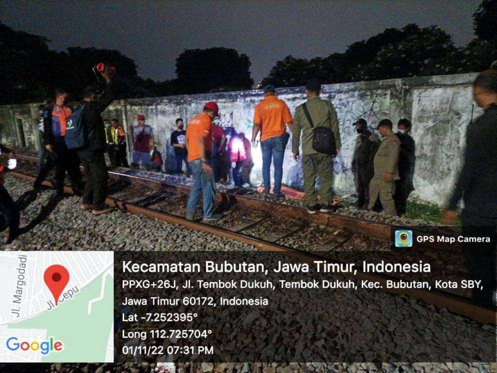 Bocah 11 Tahun Tewas Tersambar Kereta di Margorukun Surabaya